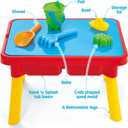 Toddler Sensory Kids Table with Lid | Sensory Bin | Kidoozie | Mega Block Compatible Lid | Indoor Outdoor Use , Red, G02521 17 x 12.5 x 11 inches