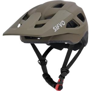 SIFVO Bike Helmets for Men and Women, Mountain Bike Helmet with Extended Visor Helmets for Adults Adjustable Bicycle MTB Helmet 55-61cm (Military Green)