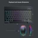 Ultra-Slim Lightweight Bluetooth Keyboard and Mouse Portable Mini Wireless Keyboard Rechargeable 7-Color Backlit for Apple iPad iPhone,Tablet iPhone Smartphone iOS Android Windows,Black