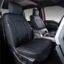 Ford F150 seat Covers Front 2 Sets,Leather Waterproof Protectors,Custom Fits 2015-2020 Super Crew Cab(XL XLT) Bucket Seats,Preserves Seat Func(Airbags)(NOT for 40/20/40 Jump Seat) (Black)