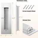 HBL' 4 Pack | 5.9 Inch Pocket Door Pulls, 304 Stainless Steel Sliding Closet Door Handle Finger Pull, Recessed Finger Pull for Bypass, Pocket and Barn Door, Silver.
