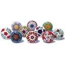 Royal Kraft Vintage Multicolor Painted Ceramic Pull Knobs for Kitchen Cabinet, Door & Drawer, Wardrobe, Cupboard (Set of 10) Sknob001