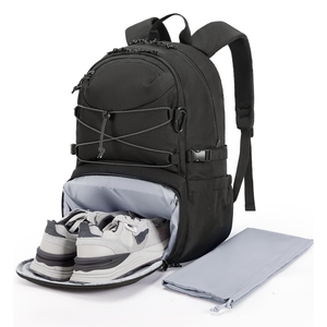 BAGSMART Gym Backpack with Shoes Compartment, Travel Backpack for Men Women, Stylish Workout Sport Bag for Yoga, Casual Weekender Carry On for Flight, College, Outdoor, Black