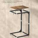 VASAGLE C-Shaped End Table, Small Side Table for Couch, Sofa Table with Metal Frame for Living Room, Bedroom, Bedside, Rustic Brown and Black