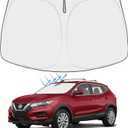 Proadsy 2026 Upgrade Front Windshield Sun Shade Foldable Sun Visor Protector Custom Sunshade Fit for 2014-2020 Nissan Rogue Accessories