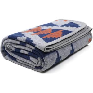 ACUSHLA Merino Wool Camp Blanket - Warm Thick Washable Large Outdoor Camping Sleeping Throw Blanket All Weather, Aztec Grey 79X63
