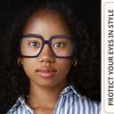 2 x miyya Blue Light Blocking Glasses for Women, Blue Light Glasses for Women Oversized Fashion Glasses (All Black)