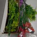 16 Bundles 7 Styles Artificial Flowers for Outdoors, UV Resistant No Fade Fake Plants Outdoor Faux Flowers Plant Silk Daisy Boston Fern Lavender Flowers for Cemetery Outside Planters Porch Patio Home