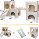 Hamster Hideout House Multi Chamber Rat Hide Hut Castle Large Climbing Playground Exploring Labyrinth Tunnel Toy for Syrian Dwarf Gerbils Hamsters Mice (Pattern A)