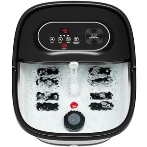 Snailax Foot Spa with Heat, Foot Bath, Collapsible Foot Spa Bath Massager with 8 Massage Rollers, Temperature Control, Bubbles, Pumice Stone, Foot Soaking Tub