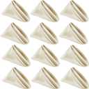 Ivory Cloth Napkins Set of 12,Satin Dinner Napkins Cloth Washable,Reusable Napkins for Everyday Use Table,Restaurant,Wedding, Fall Thanksgiving and Christmas 20" x 20",Ivory