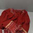 FERBIA Women Boho Cardigan Sweater Long Open Front Maxi Knit Sweaters Aztec Tribal Tassel Fringe Thin Coat (B-wine Red)