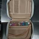 Quilted Vegan Leather Bible Cover, Color-Blocked Bible Cover Case for Women, Bible Carrying Case with Handle, Bible Study Supplies & Christian Gift for Women and Girls (White & Pink, TS/S)