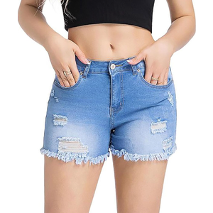 Atditama Women's Stretch Denim Jean Shorts Ripped Curved Fitted Summer Casual Shorts for Women High Waisted XXL