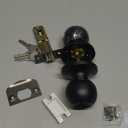 BESTTEN Keyed Entry Door Knob, Entrance Door Lock, Standard Ball, All Metal, Matte Black