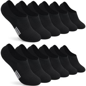 Toes Home No Show Socks Womens Cushioned Low Cut Athletic Hidden Liner for Sneakers Ankle Invisible Running Socks 4/6 Pairs (Black)