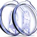 2 Wine Tumbler Lids, 12 oz Spill Proof 2.9 inch (Outer Rim) Diameter Lids for Wine Mugs - No Leak Design Splash Resistant Replacement Silicon Sliding Covers, Pack of 2 Insulated Cover