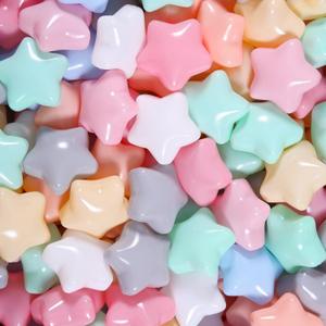 GOGOSO Ball Pit Balls for Toddles Kids Plastic Ballpits Accessories Crush Proof Durable Fun Shape Play Baby Bath Toys 50 100 200 500 1000 (Macaron Stars 6 Colors)