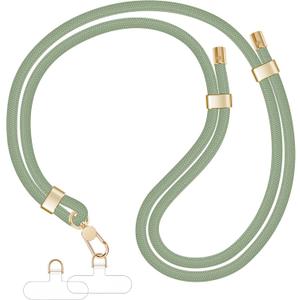 Phone Lanyards For Around The Neck, Crossbody Cell Phone Strap with Premium Metal Buckles Universal Neck Strap Holder with Phone Patches For All Smartphones (Green)