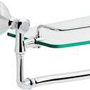 Delta Bathroom Shelf with Polished Chrome Towel Bar | Glass Shelf | Classic Decor | 20 lb Capacity | Storage and Organization | Cassidy Accessories