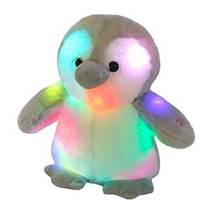 Houwsbaby 12'' LED Light Up Penguin Stuffed Animal Plush Toy for Kids Night Light Glowing and Huggable Soft Plush Toy Present for Kids Baby Boys Girls Birthday Festival Christmas