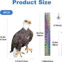 2 x 4PCS Fake Owl to Keep Pigeons Away from House, Flat Hanging Hawk Scare Devices with Reflective Tape, Garden Owl to Scare Woodpecker Pigeon Away from Balcony Plastic Owl for Windows Patio Roof