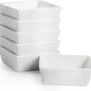 BTaT- Ramekins 4 oz Square, Set of 6 Ramekins for Baking, Creme Brulee Dishes, Souffle Cups, Flan Pan, Sauce Cups, Custard Cups, Pudding Cups, Desert Bowls, Dipping Bowls