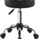 Black Classic Swivel Stool with Wheel for Salon Work Home SPA Shop Height-Adjustable and Cost-Effective Rolling Stool Chair Small, 13.8"D x 13.8"W x 18.9"H