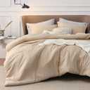 Bedsure Warm Sand Duvet Cover King Size - Super Soft Cationic Dyed Duvet Cover for Kids with Zipper Closure, 3 Pieces, No Comforter(King, 104"x90")