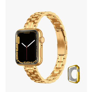 Metal band Compatible with Apple Watch Band 46mm 45mm 44mm 42mm 41mm 40mm 38mm for women, Slim Thin Stainless Steel Wristband for iWatch Series 10/9/8/7/6/5/4/3/2/6/SE