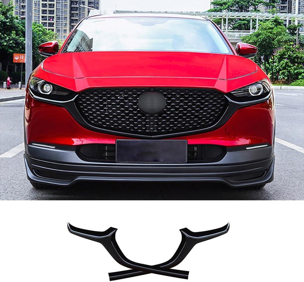Auto Parts Fit For Mazda CX-30 CX30 2020 2021 2022 2023 2024 2025 2026 Exterior Front Lower Grill Grille Trims Cover Grill Molding (Piano Black) ABS 2PCS