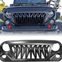 Front Grille For Jeep Wrangler JK Rubicon Sahara Sport Unlimited 2007-2018 Matte Black Shark Grill