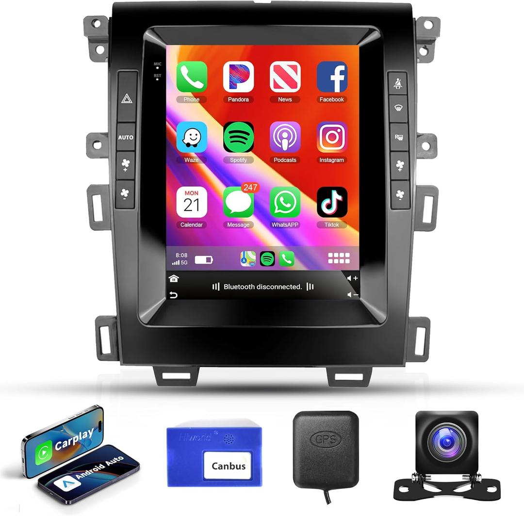 Android 13 Car Stereo Radio for Ford Edge 2013 2014 2015 Wireless Carplay Android Auto, Rimoody 9.7 Inch Touch Screen GPS Navigation Bluetooth FM/RDS HiFi WiFi + AHD Backup Camera