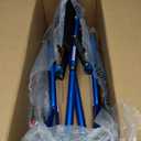 WALK MATE Rollator Walker for Seniors with Cup Holder, Upgraded Thumb Press Button for Height Adjustment, 4 x 8 Wheels Walker with Seat Padded Backrest Folding Lightweight Walking Aid, Blue