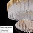 D23.6 Round Crystal Chandelier, Modern Gold Crystal Chandeliers for Dining Room, 10-Light Height Adjustable Chandelier for Living Room Bedroom Entryway Kitchen Island