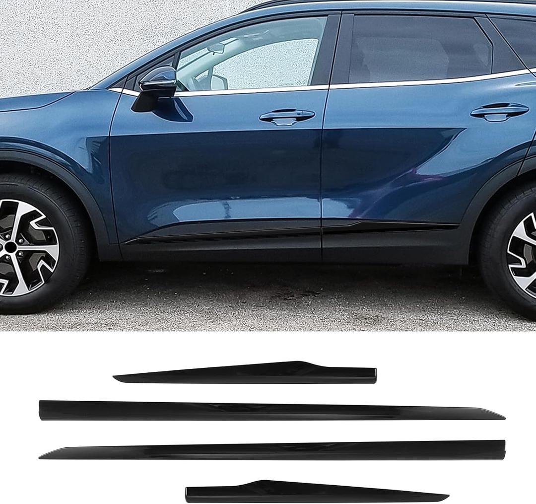Body Side Molding for Kia Sportage 2023-2026 Gloss Black Door Molding Trim
