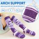 SeeyAN Kids Ski Socks Merino Wool Thermal Winter Socks Boys Girls Warm SnowBoarding Thick Skiing Socks 3 Pairs (Purple/Grey/Blue, 4-7 Years)