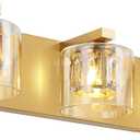 Modern 3-Light Bathroom Mirror Light, Adjustable Up/Down, Gold- Bathroom Wall Lamp, Mirror Lighting Fixture (G9 Socket)