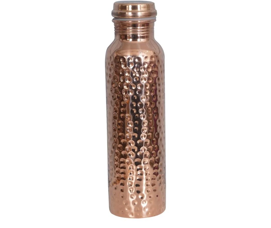 COPPER BOTTLE Pure Copper Water Bottle 34 Oz Copper Water Bottle - Leak Proof (34 Oz) (Hammered)