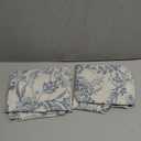 jinchan Floral Kitchen Curtains for Windows 45 Inch Linen Tier Farmhouse Cafe Curtains Country Botanic Small Window Rod Pocket Rustic Flax for Laundry Bathroom RV 2 Panels Blue on Beige, Size: 26"W x 45"L (Pack of 2)