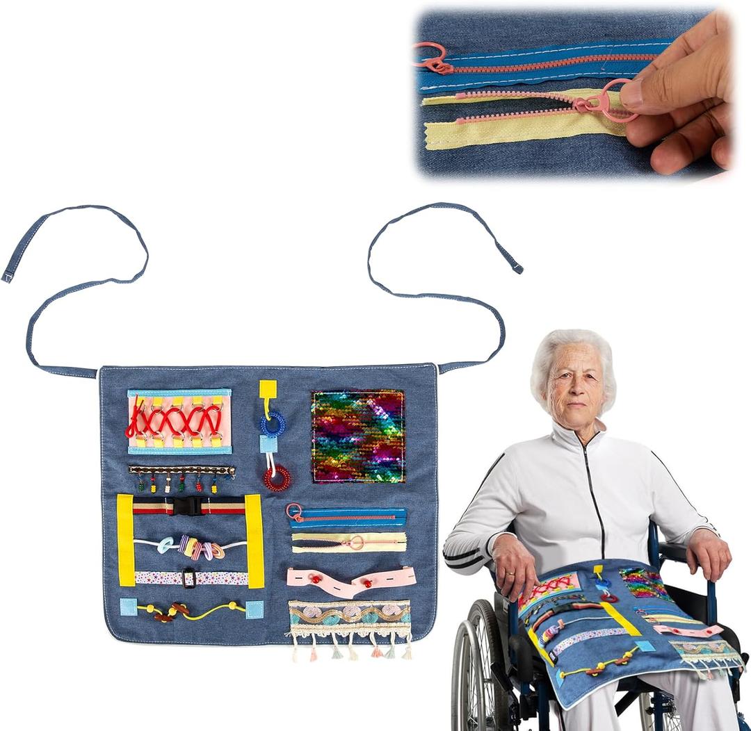 Fidget Apron for Elderly, Fidget Blanket for Adults with Dementia, Dementia Products for Elderly, Sensory Blanket for Dementia Patients or Alzheimer, Dementia Gadgets Apron