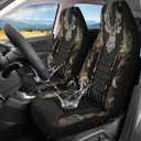 Camo Hunting Buck 2 Piece Car Front Seat Covers Only, Universal Washable Breathable, Waterproof Auto Seat Protector Cover