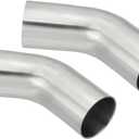 PATIKIL 45 Degree Bend Elbow, 1 3/4in OD Sanitary Exhaust Pipe Elbow Intercooler Pipe Mandrel Elbow Connector Tube for Welding Brewery Equipment HVAC Stair Handrail, 2 Pcs