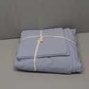 JIYUAN 100% Washed Cotton Duvet Cover Set 3 Pieces King, 1 Duvet Cover 104x90 Inches(Comforter Not Included) and 2 Pillowcases,Linen Feel Bedding Set Comfy and Breathable, Heathered Light Blue