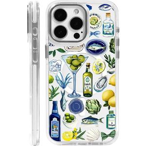for iPhone 14 Pro Max Case [Compatible with Magsafe],Girls Women Clear Magnetic Case Silicone Shockproof Protective Cover with Pattern Summer Ocean Lemon Fish