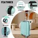 Lightweight Luggage with Spinner Wheels & YKK Zipper, 1-Piece Suitcase ABS+PC Hardside Hard Shell Luggage Set with TSA Lock, Light Mint Green (20+24+28 inch)