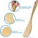 4 x 12 Inch Wooden Spatula for Cooking – Solid Natural Wood Turner with Thickened Handle, Hanging Hole, Heat Resistant, Nonstick Pan Safe