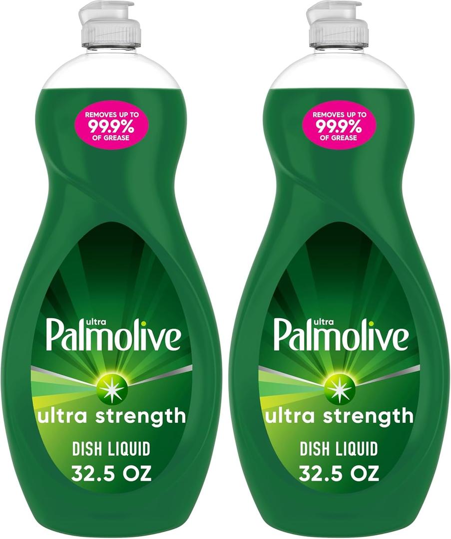 Palmolive Ultra Strength Liquid Dish Soap, Original Green, 32.5 Fluid Ounce (Pack of 2)