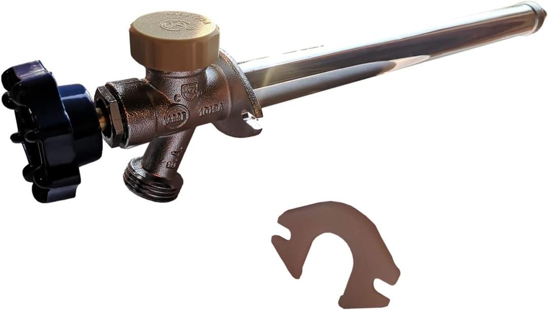 XFITTING Anti-Siphon Frost Free Sillcock 10 inch, 1/2 inch Pex x 3/4 inch GHT Valves, Pex B Crimp Version Sillcock, 1 Piece