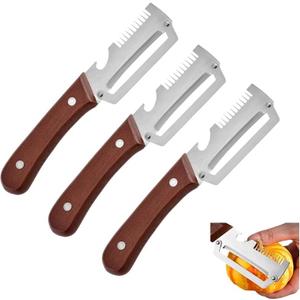 Multifunctional Vegetable Peeler, 3-In-1 Kitchen Gadget With Wooden Handle, Bottle Opener And Shredder, Suitable For Potatoes, Pumpkins, Carrots And Other Vegetables Or Fruits. (3)